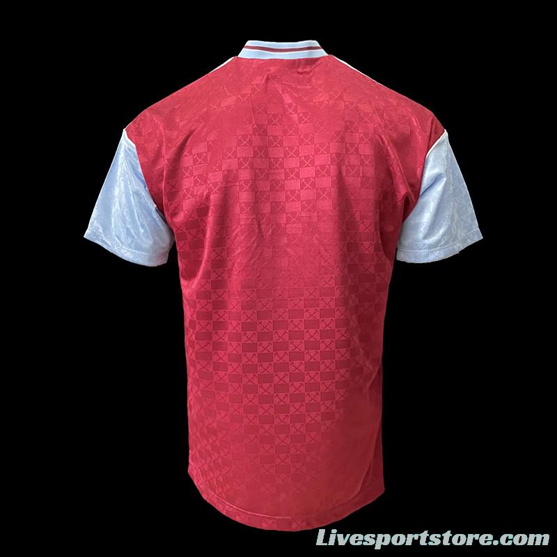 Retro 89/90 West Ham home Soccer Jersey