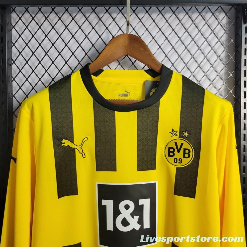 22/23 Long Sleeve Borussia Dortmund Home Soccer Jersey