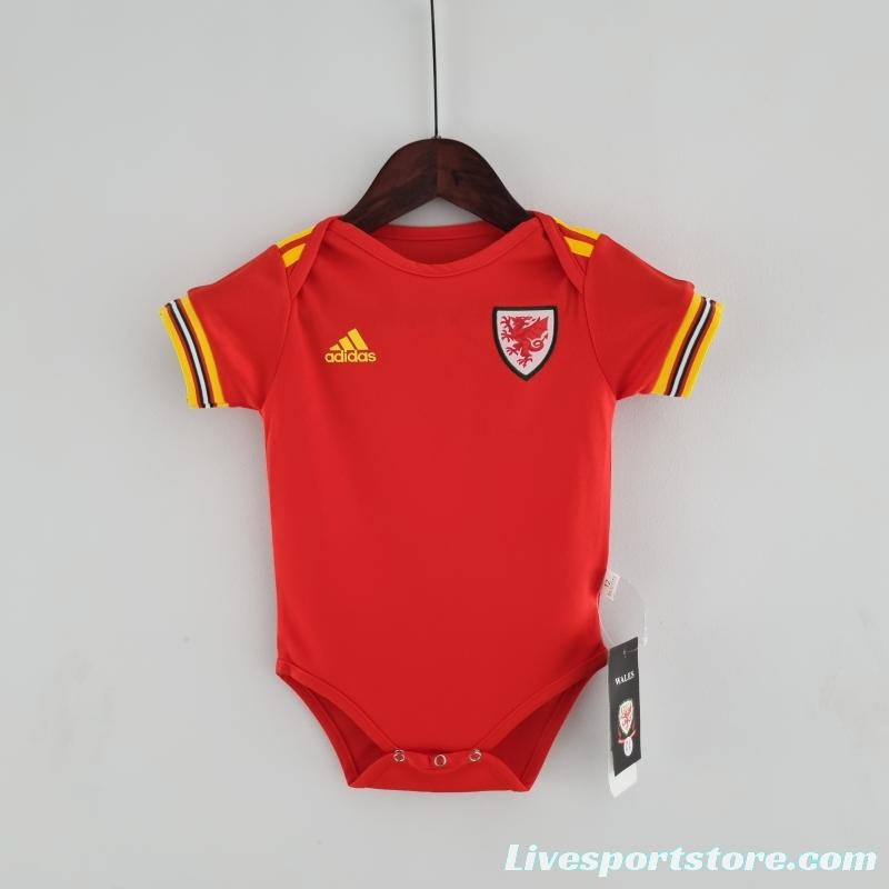 2022 Wales Home Baby KM#0024 9-12 Soccer Jersey