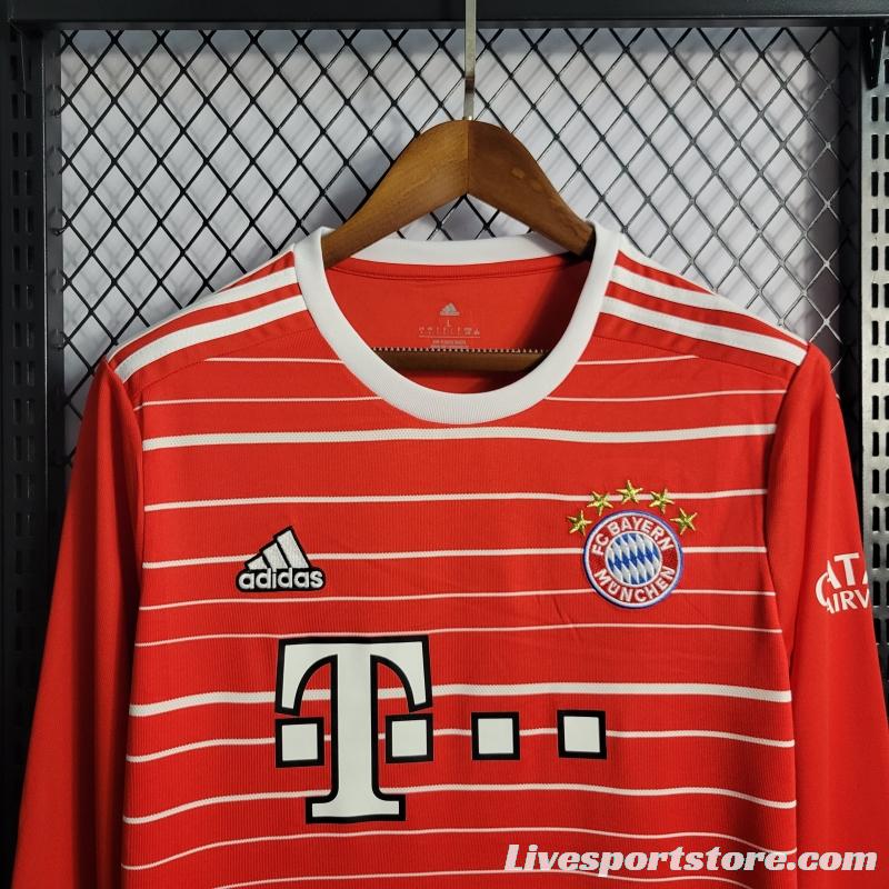 22/23 Long Sleeves Bayern Munich Home Soccer Jersey