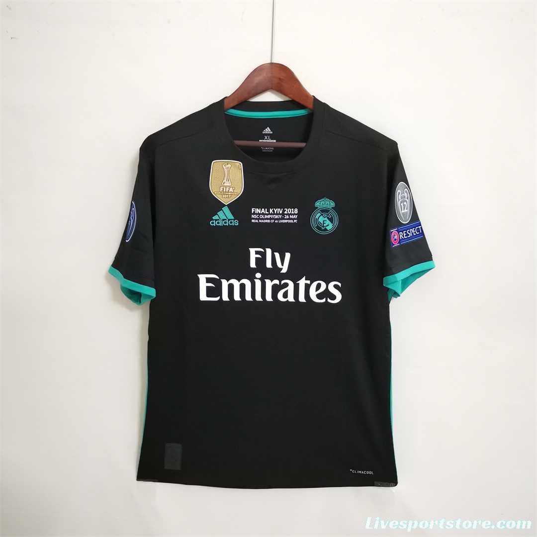 Retro 17/18 Real Madrid Away Soccer Jersey With Full Patch