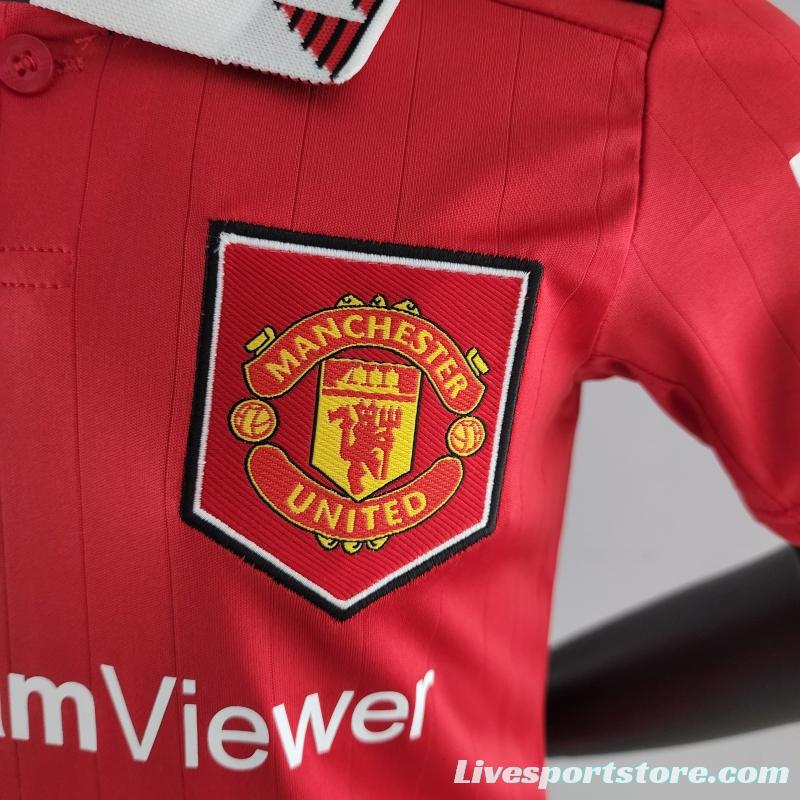 22/23 Kids Manchester United Home SIZE16-28 Soccer Jersey