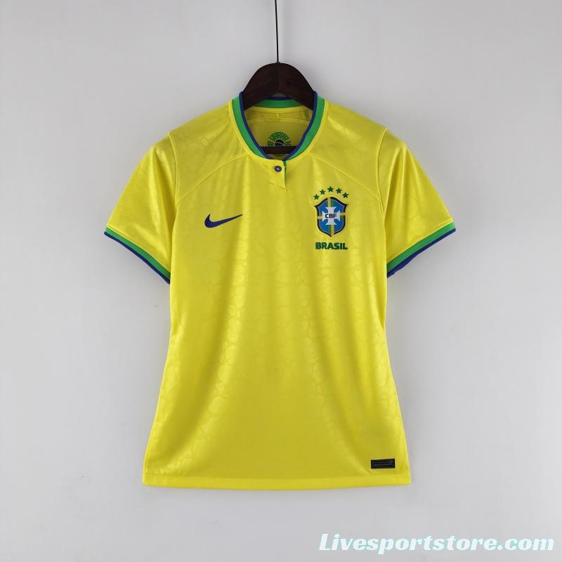 2022 Woman Brazil World Cup Jersey Home Soccer Jersey