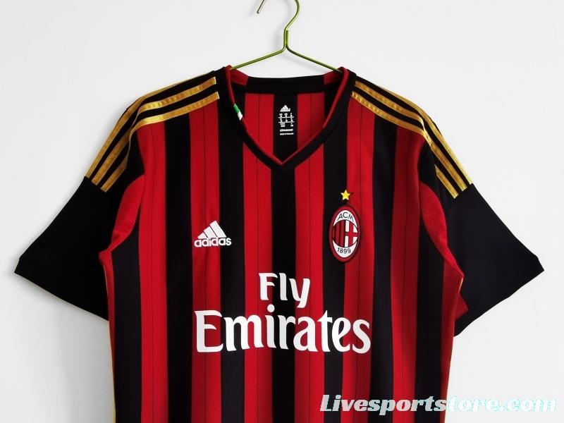 Retro 2013/14 AC Milan Home Soccer Jersey