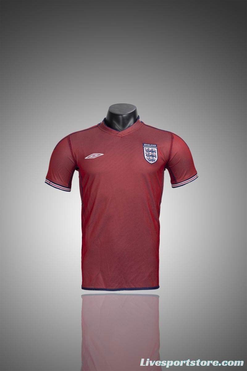 Retro 2002 England Away Reversible (Red/Navy) Soccer Jersey