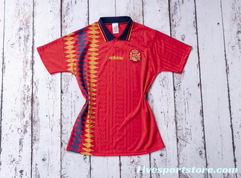 Retro 1994 Spain Home Soccer Jersey