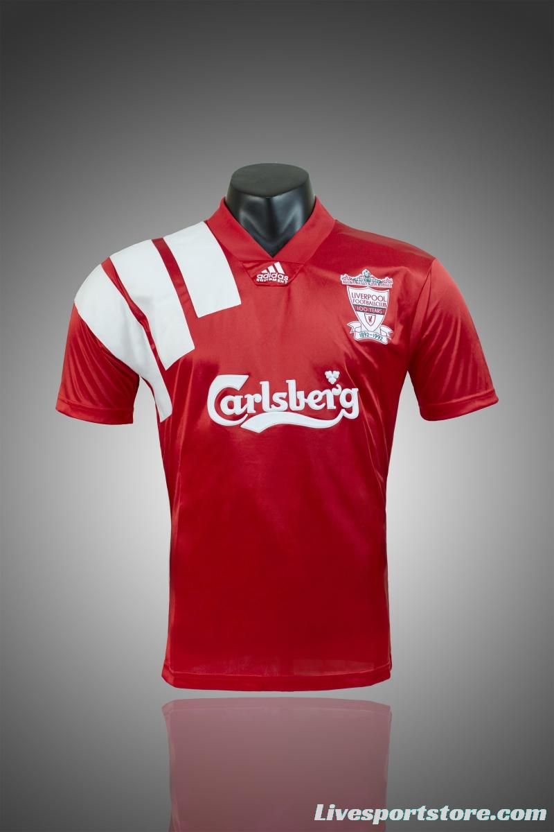 Retro 92/93 Liverpool Home Soccer Jersey