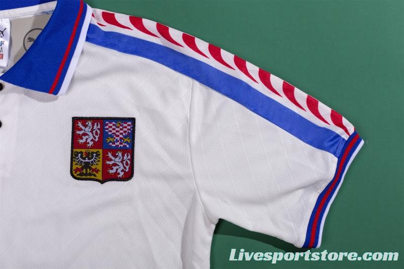 Retro 1996 Czech Republic  Away Soccer Jersey