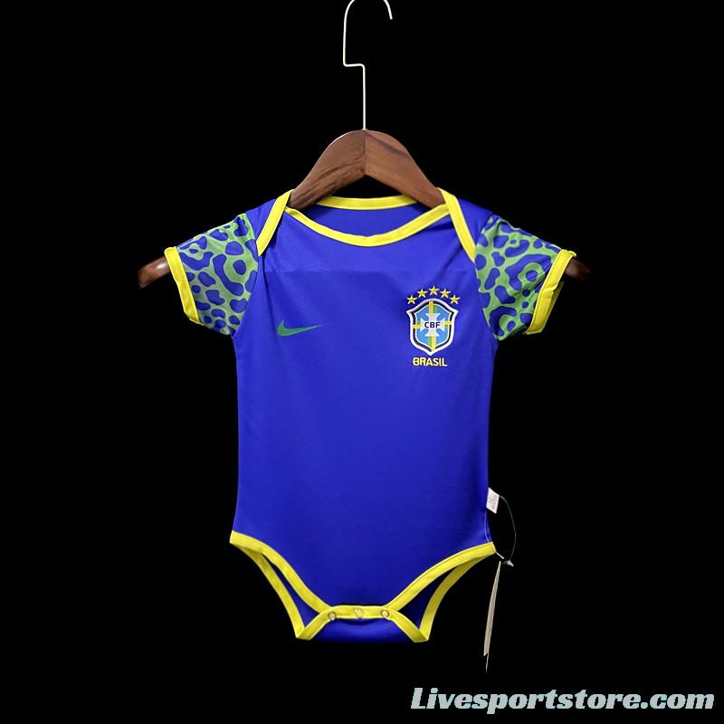 2022 Brazil Away Baby Soccer Jersey