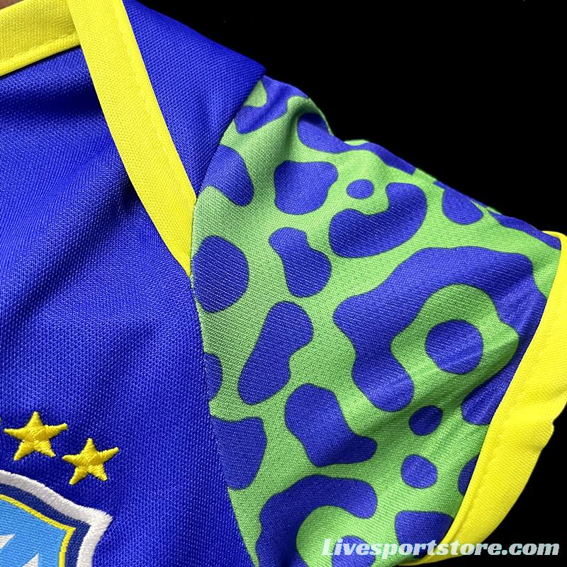 2022 Brazil Away Baby Soccer Jersey