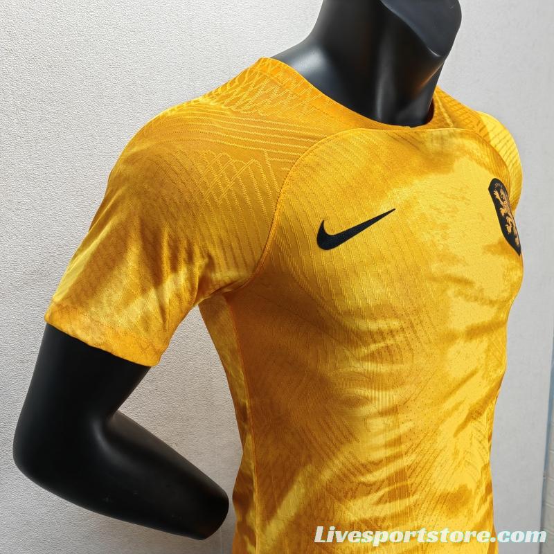 Player Version 2022 Netherlands Home Soccer Jersey