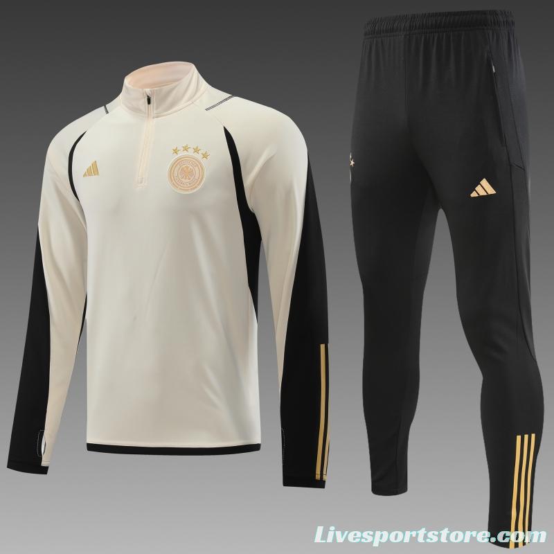 2022 Germany Khaki Half Zipper Tracksuit