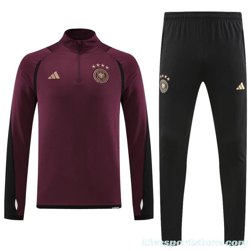 2022 Germany Wine Half Zipper Tracksuit