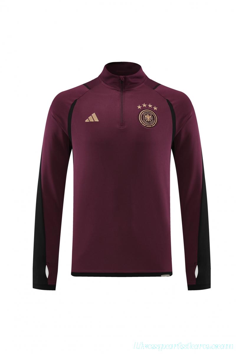 2022 Germany Wine Half Zipper Tracksuit