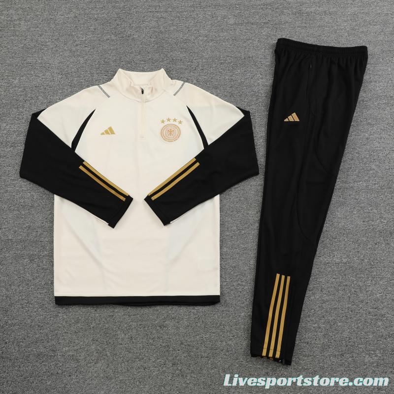 2022 Germany Khaki Half Zipper Tracksuit