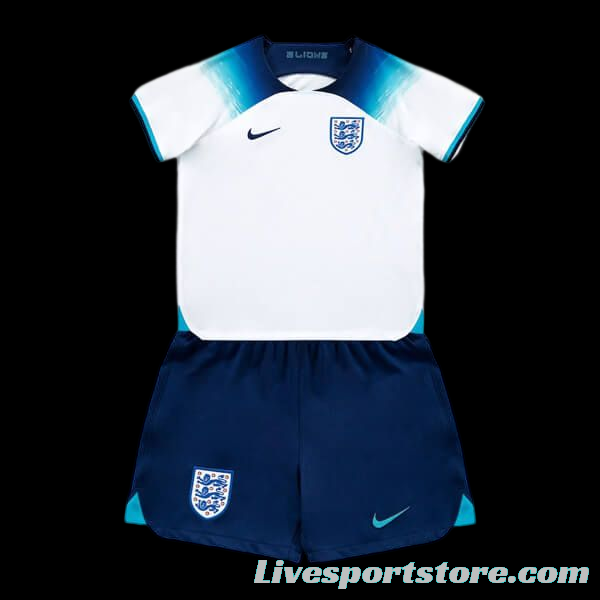 Kids 2022 England Home Soccer Jersey