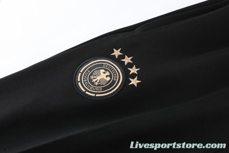 2022 Germany Black Full Zipper Tracksuit