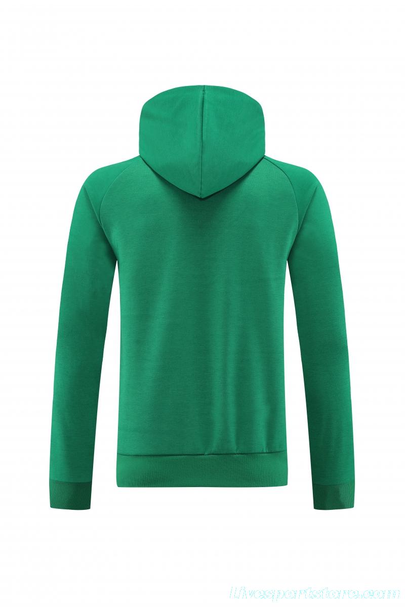 2022 Mexico Green Hoodie Full Zipper Tracksuit