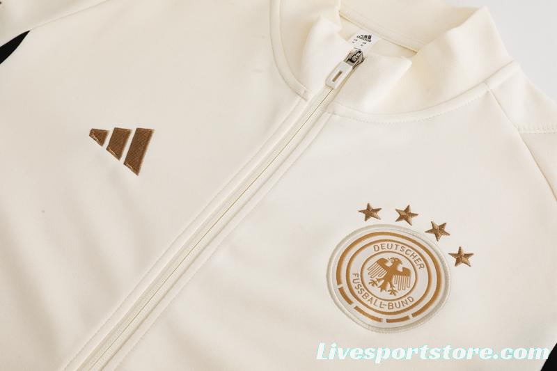 2022 Germany White Full Zipper Tracksuit