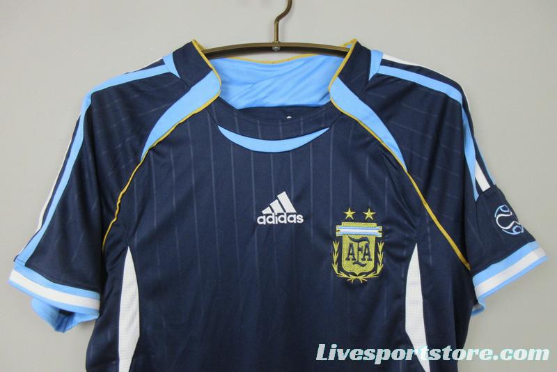 Retro 2006 Argentina Away Blue Jersey