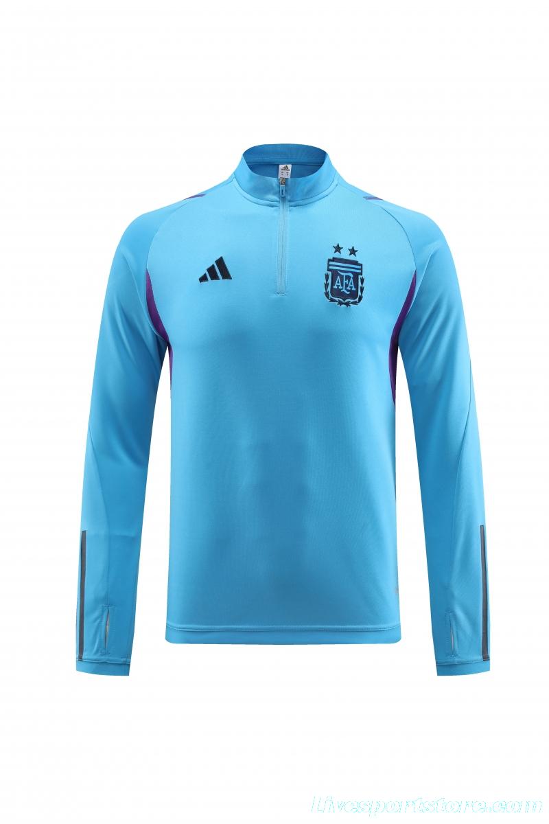 2022 Argentina Sky Blue Zipper Tracksuit