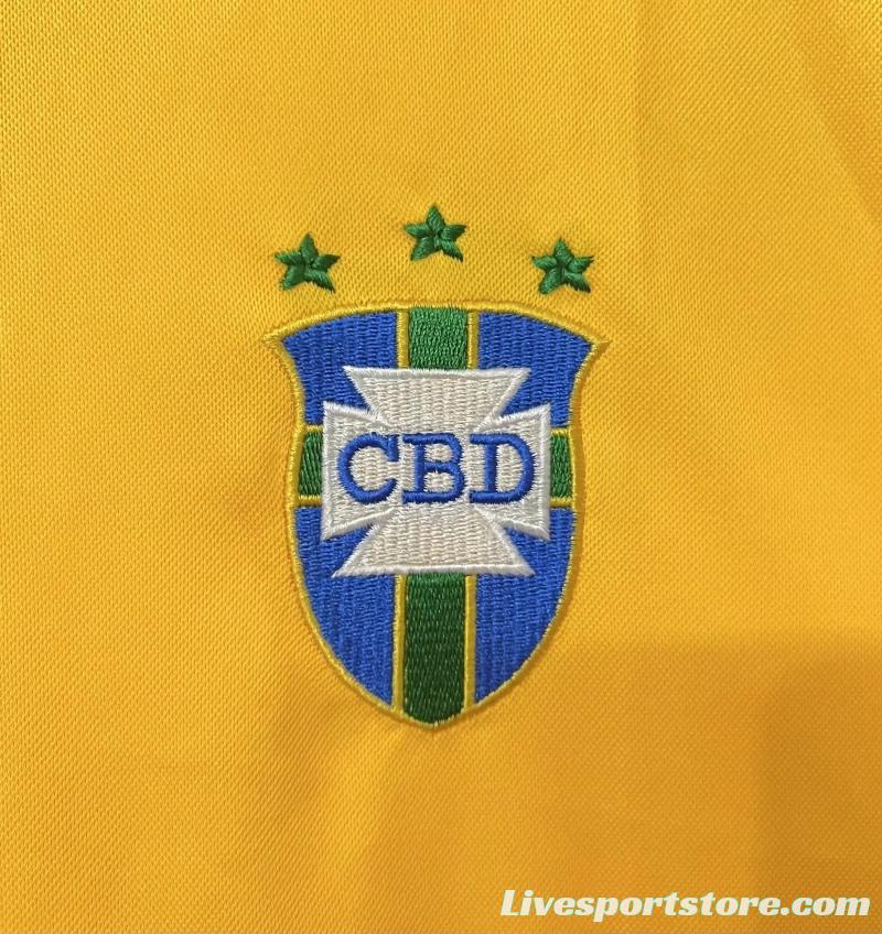 Retro 1970 Brazil Home Jersey 10#Pelé Commemorate The King Of Football