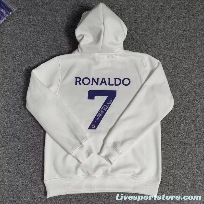 22/23 Al-Nassr FC Home CR7 Ronaldo White Tracksuit Hoodie