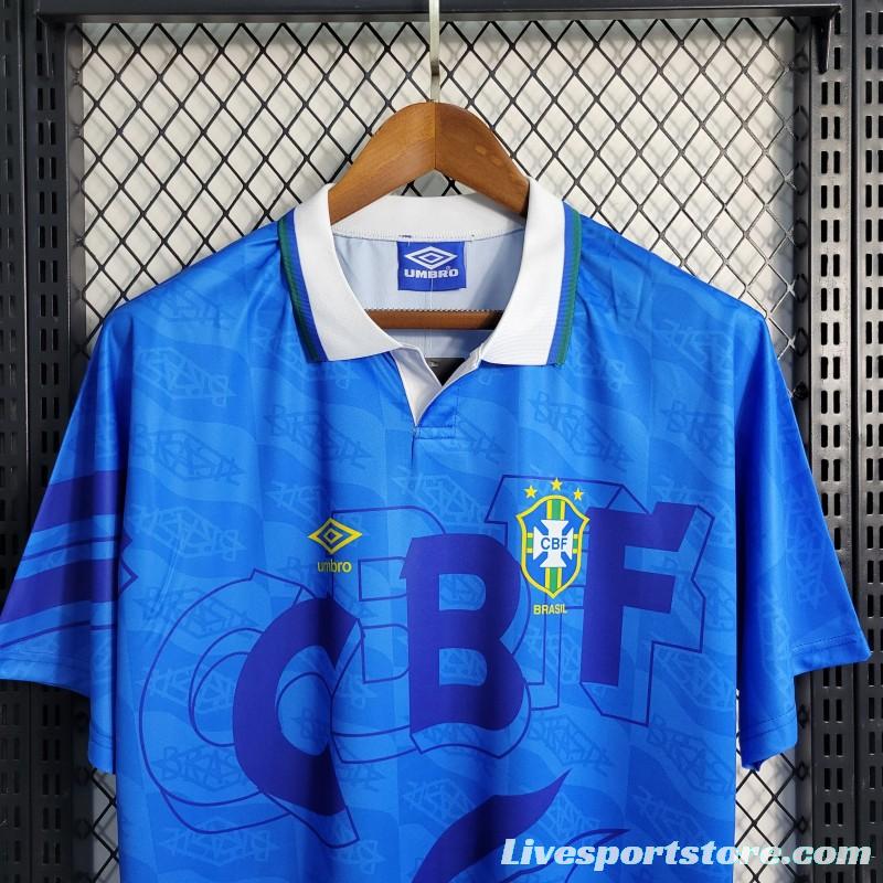 Retro 1992 Brazil Away Blue Jersey