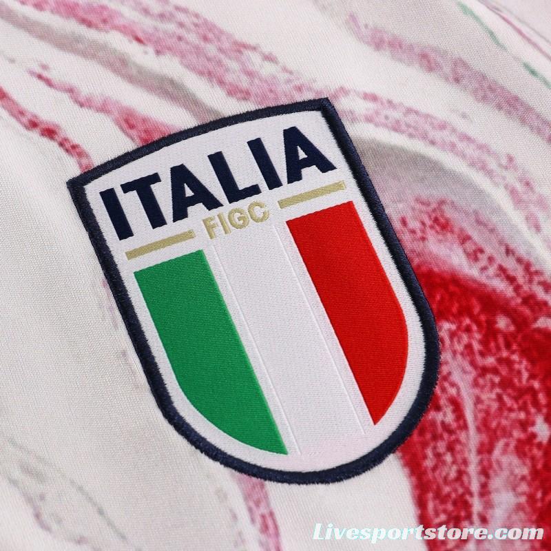 2022 Italy FIGC Pre-Match White Jersey