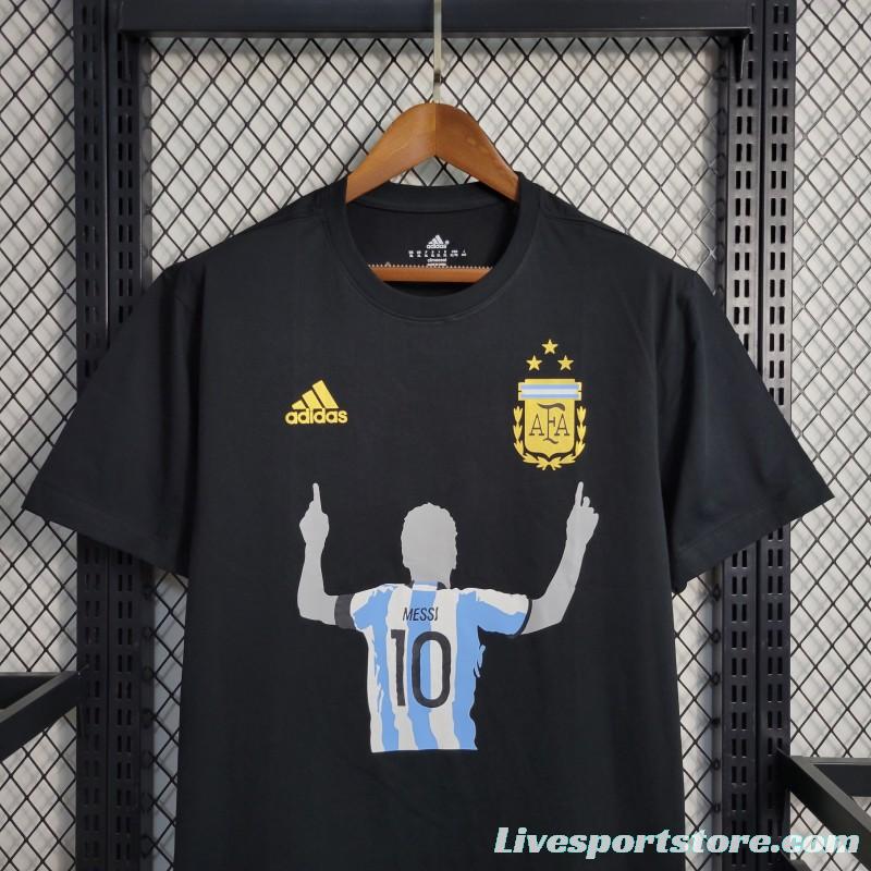 2023 Argentina Black Casual T-Shirts