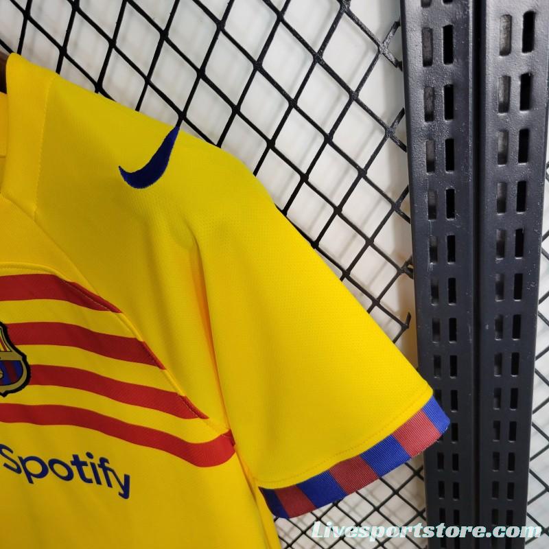 23-24 Kids Barcelona Forth Yellow Jersey