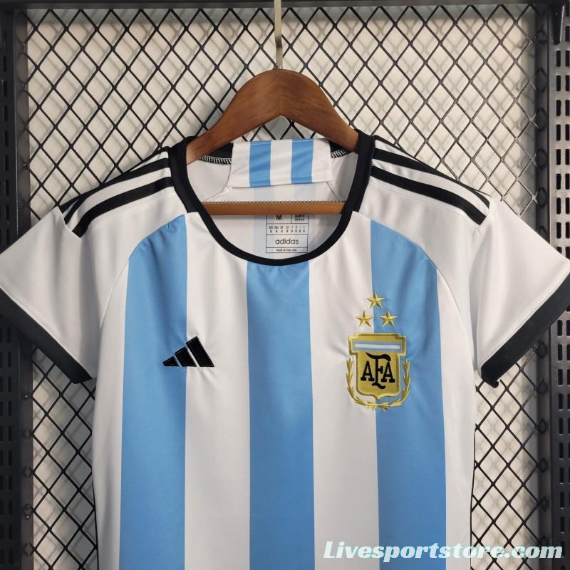 3-Stars Women 2023 Argentina Home Jersey