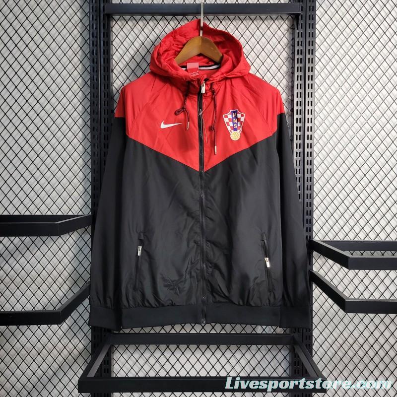 2023 Croatia Red/Black Windbreaker