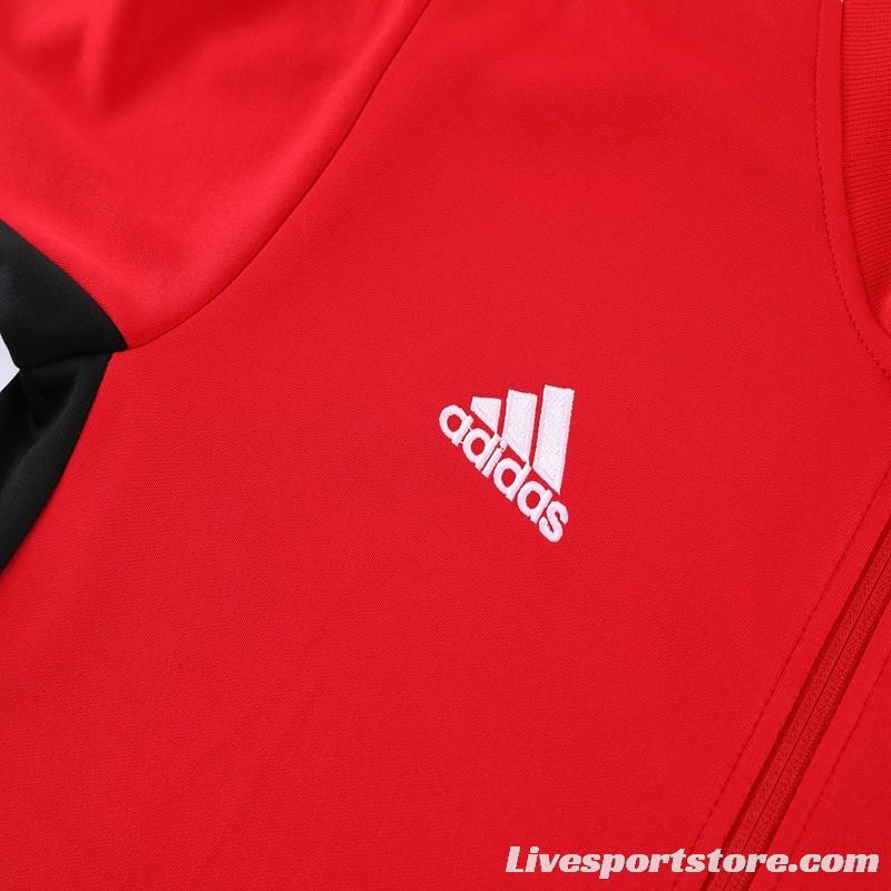 2023 Adidas Red Black Full Zipper Jacket +Pants