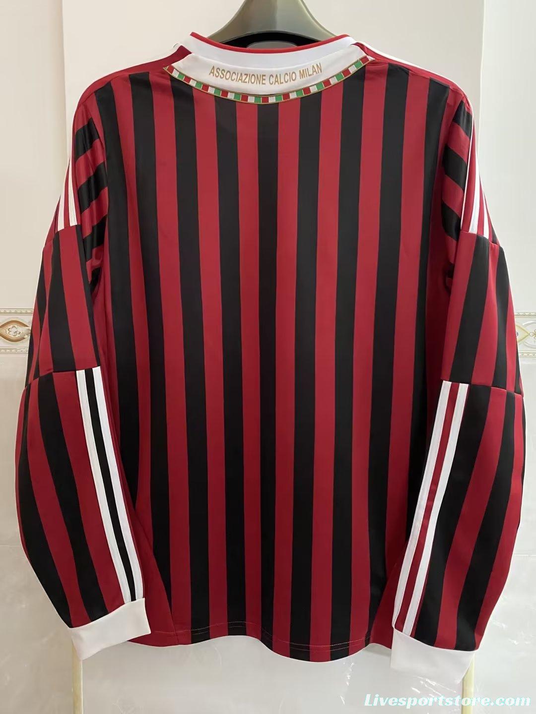 Retro 11/12 AC Milan Home Long Sleeve Jersey