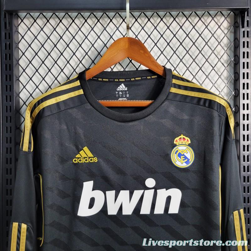 Retro Long Sleeve 2011/12 Real Madrid Away Black Jersey