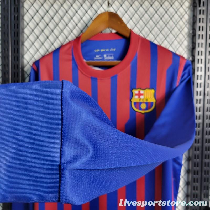 Retro Long Sleeve 11-12 Barcelona Home Soccer Jersey