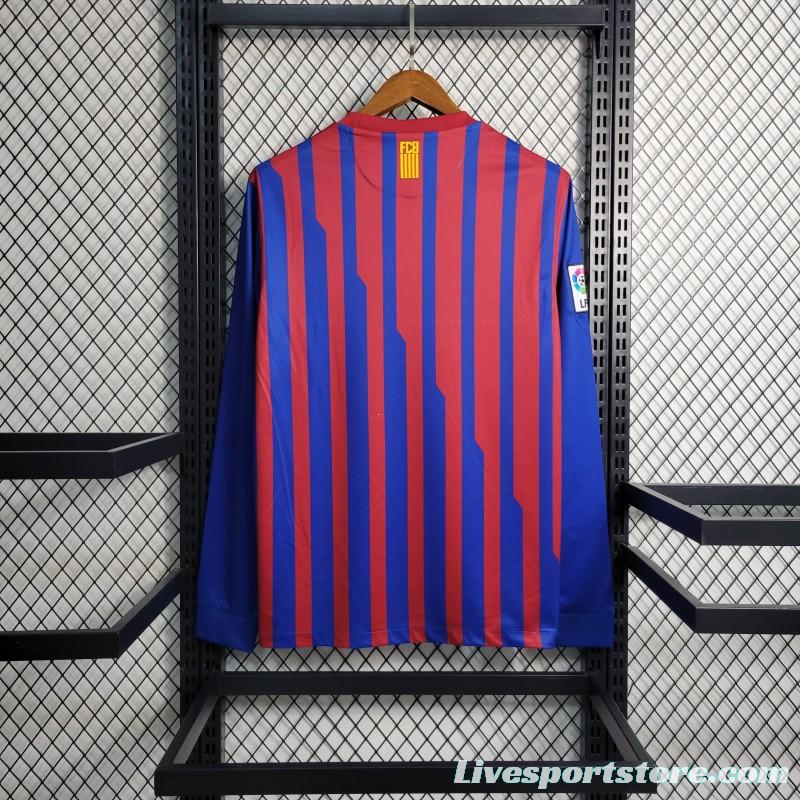 Retro Long Sleeve 11-12 Barcelona Home Soccer Jersey