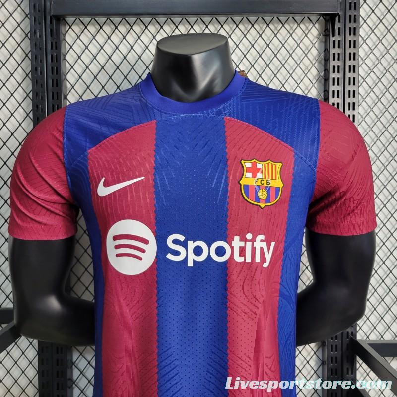 23-24 Players Barcelona Home Player Soccer Jersey