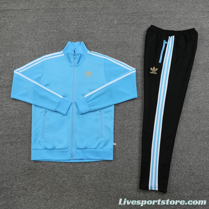 2023 Adidas Original Sky Blue Full Zipper Jacket +Pants