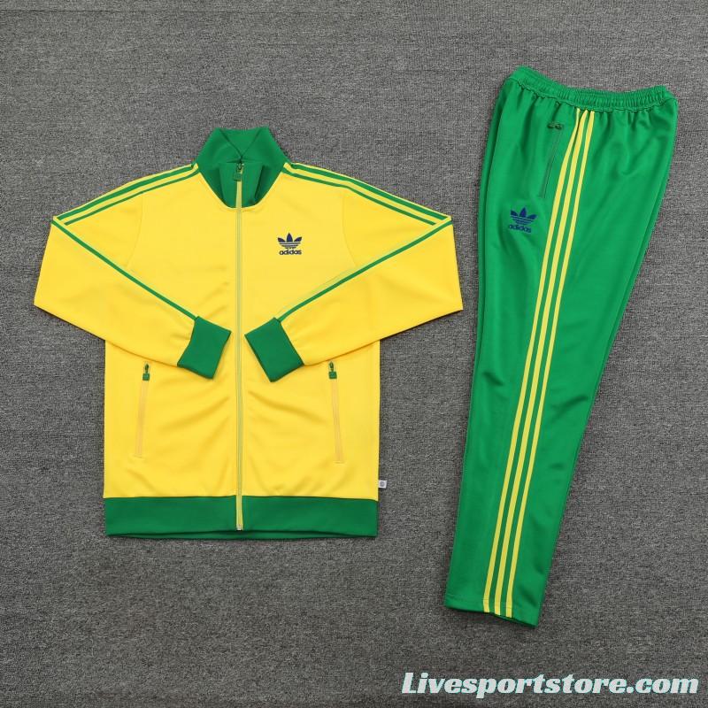 2023 Adidas Original Yellow Full Zipper Jacket +Pants