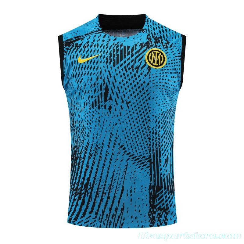 23-24 Inter Milan Blue Vest Jersey+Shorts