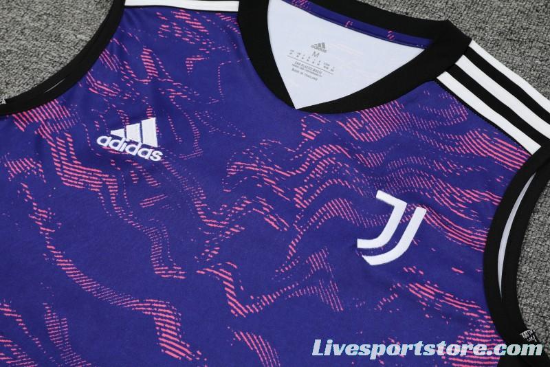 23-24 Juventus Purple Vest Jersey+Shorts