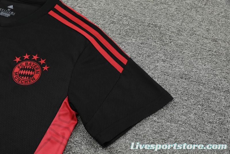 23-24 Bayern Munich Black Red Short Sleeve+Shorts