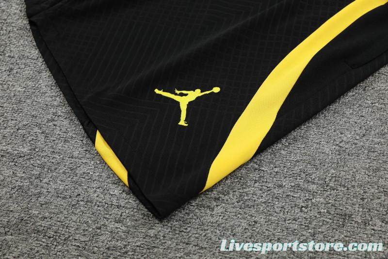 23-24 PSG Black Yellow Short Sleeve+Shorts