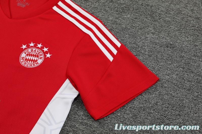 23-24 Bayern Munich Red White Short Sleeve+Shorts