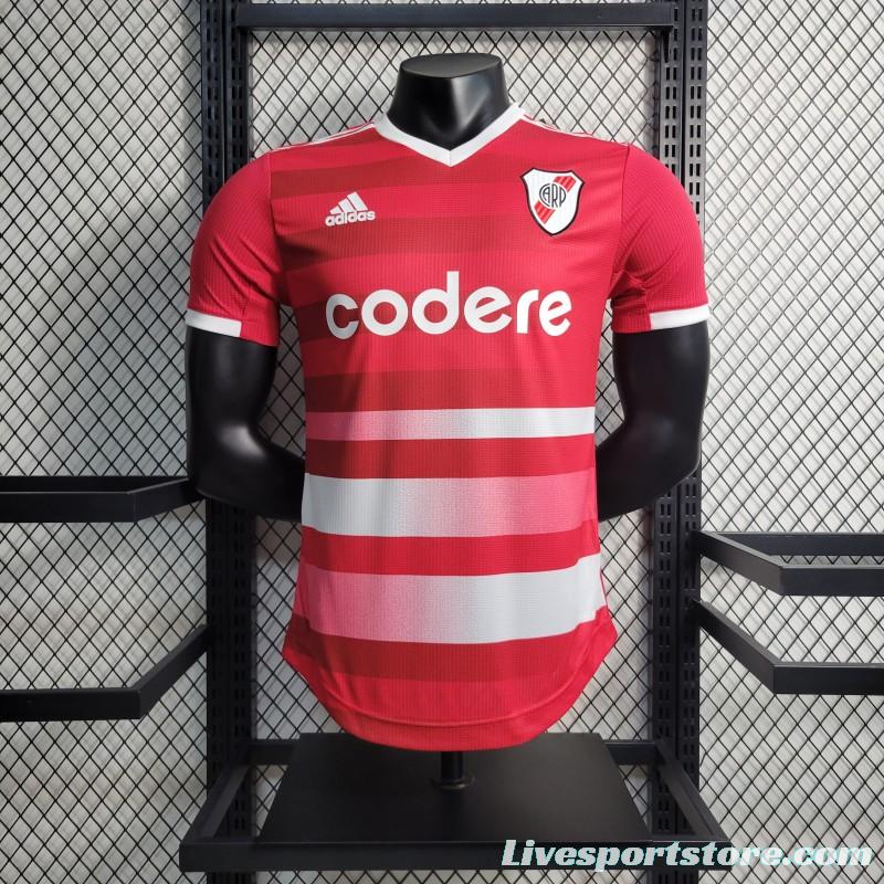 Player Version 23-24 River Plate Away Red Jersey