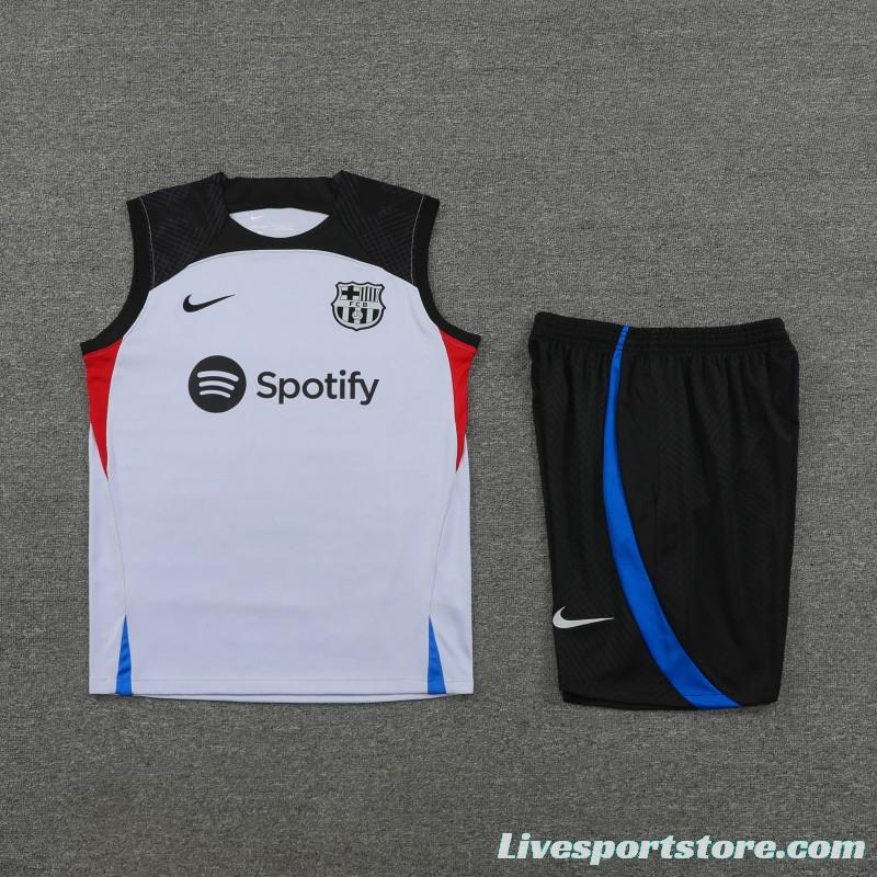 23-24  Barcelona Grey Black Vest Jersey+Shorts