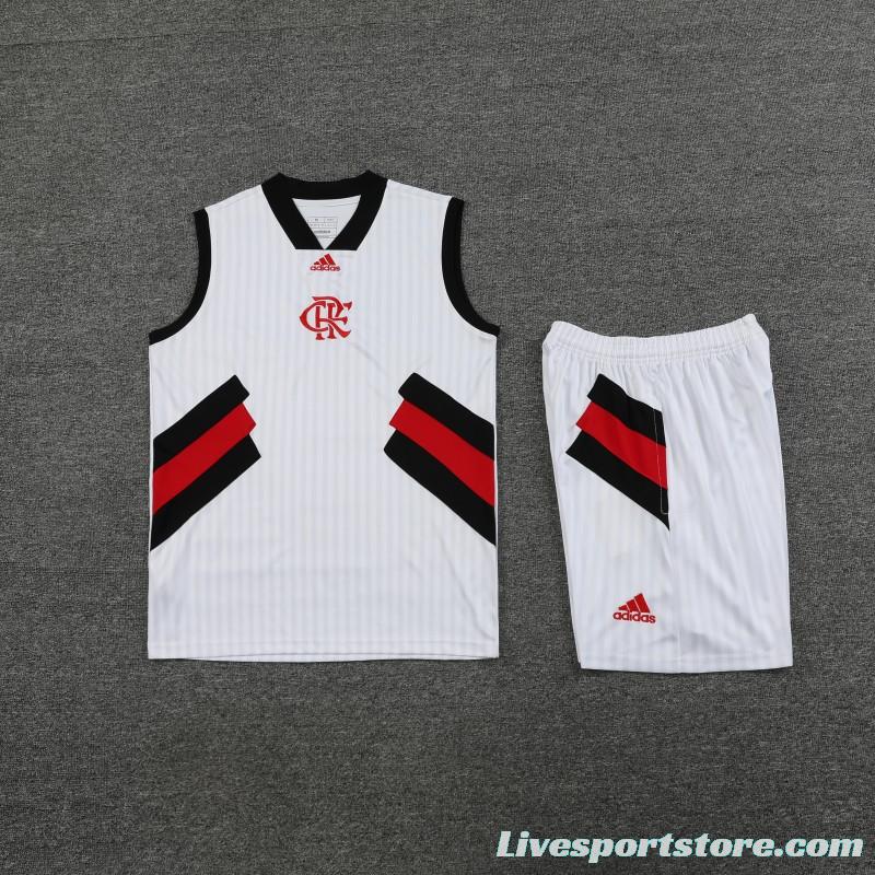 23-24 Flamengo White Remake Icon White Vest Jersey+Shorts