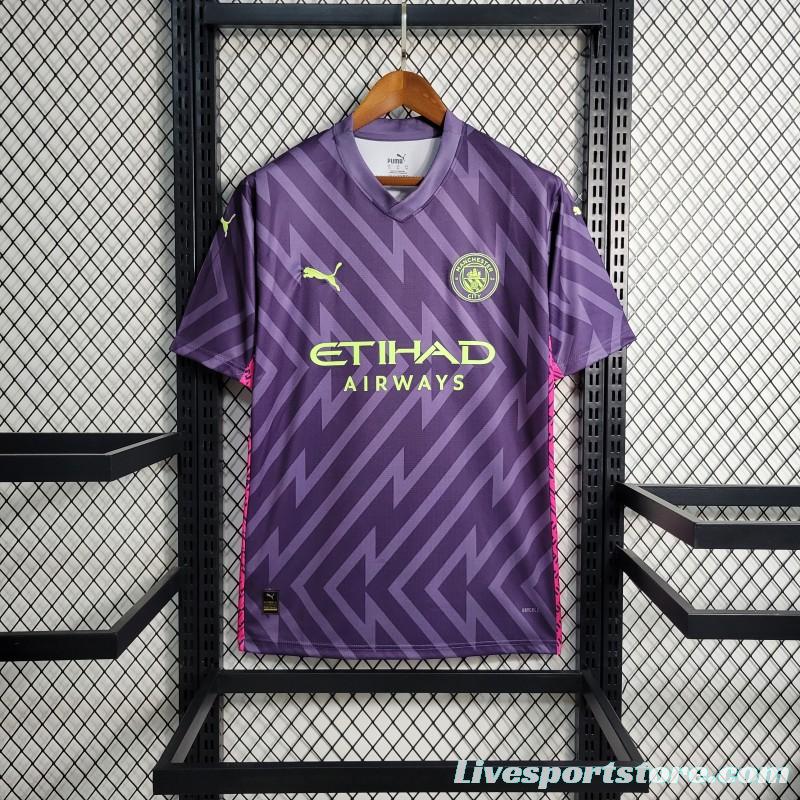 23-24 Manchester City Purple Goalkeeper  Jersey